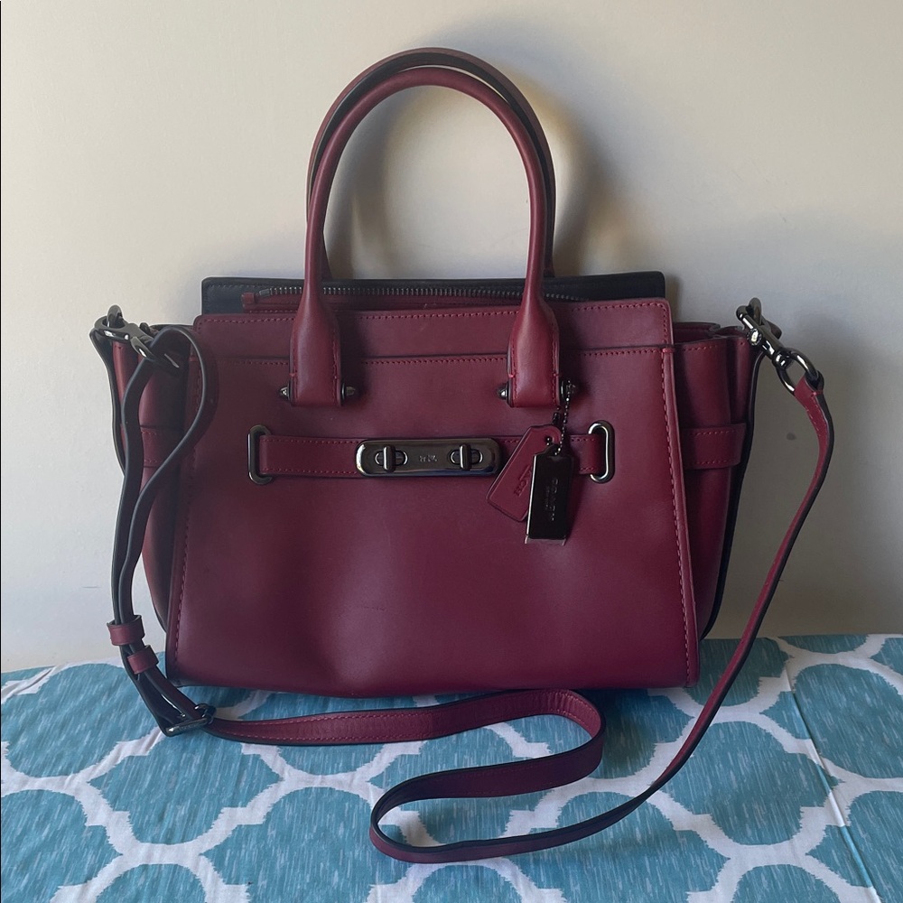 Coach Burgundy Satchel Bag